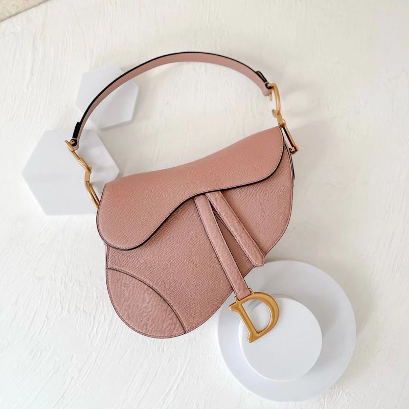 WhatsApp Image 2025-03-03 at 4.38.37 PM Dior Saddle Pink Leather Sling Bag (With Box)