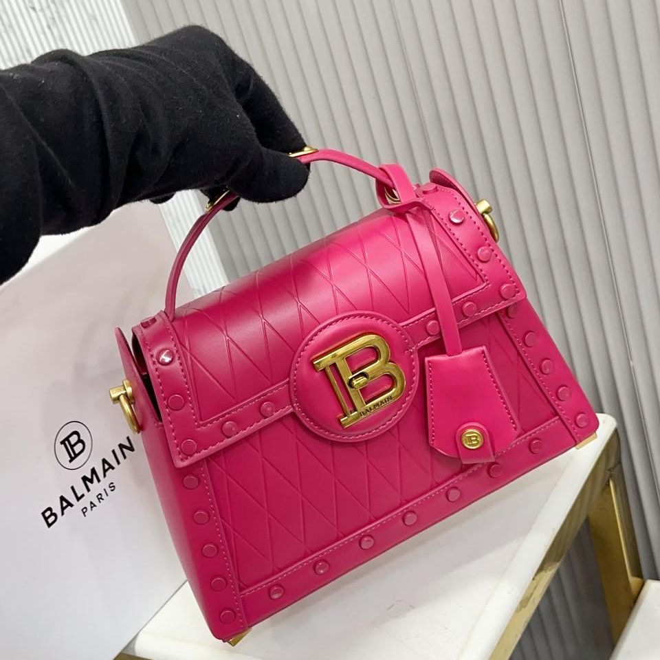Balmain B Buzz Dynasty Rose Color Hand Bag (With Box)