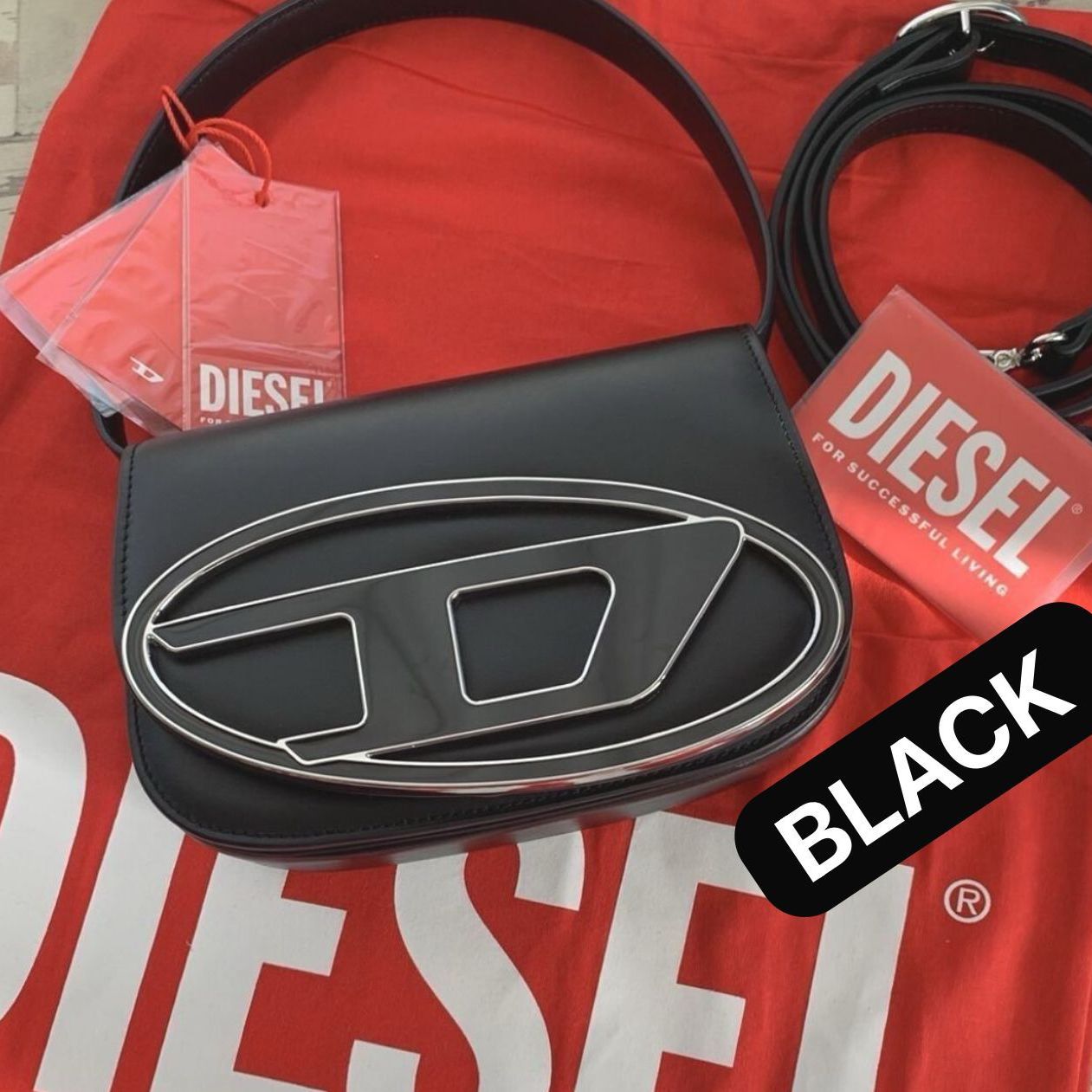 Diesel Responsible Black Color Shoulder Bag (With Box)
