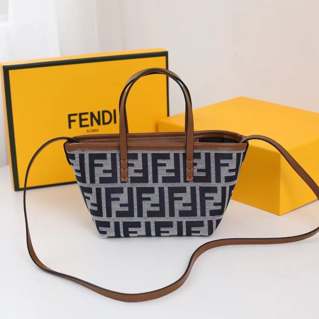 Fendi Mini Roll Blue Tote Bag (With Box)