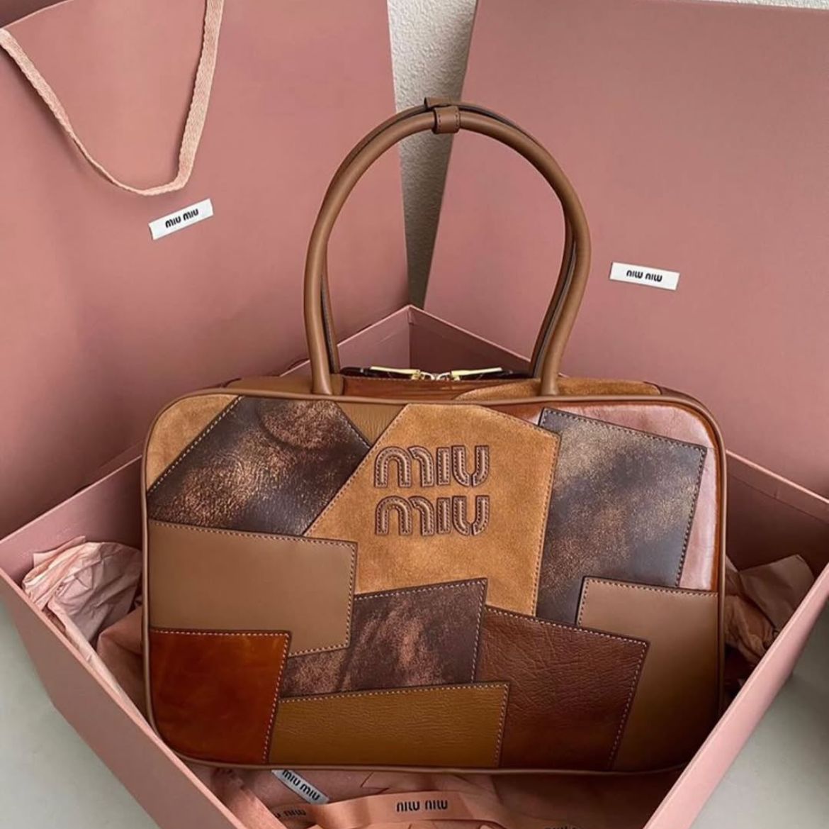 Miu Miu Patchwork Beau Handbag
