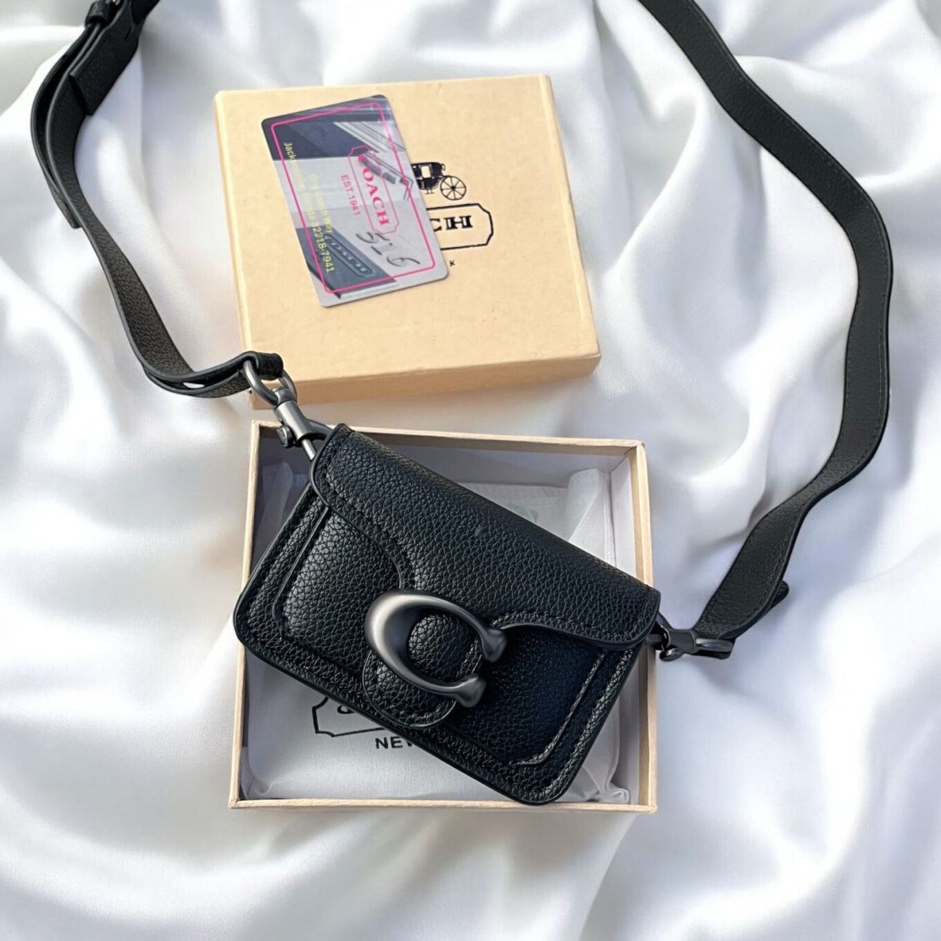 Coach All Black Miniature Tabby Sling Bag (With Box)