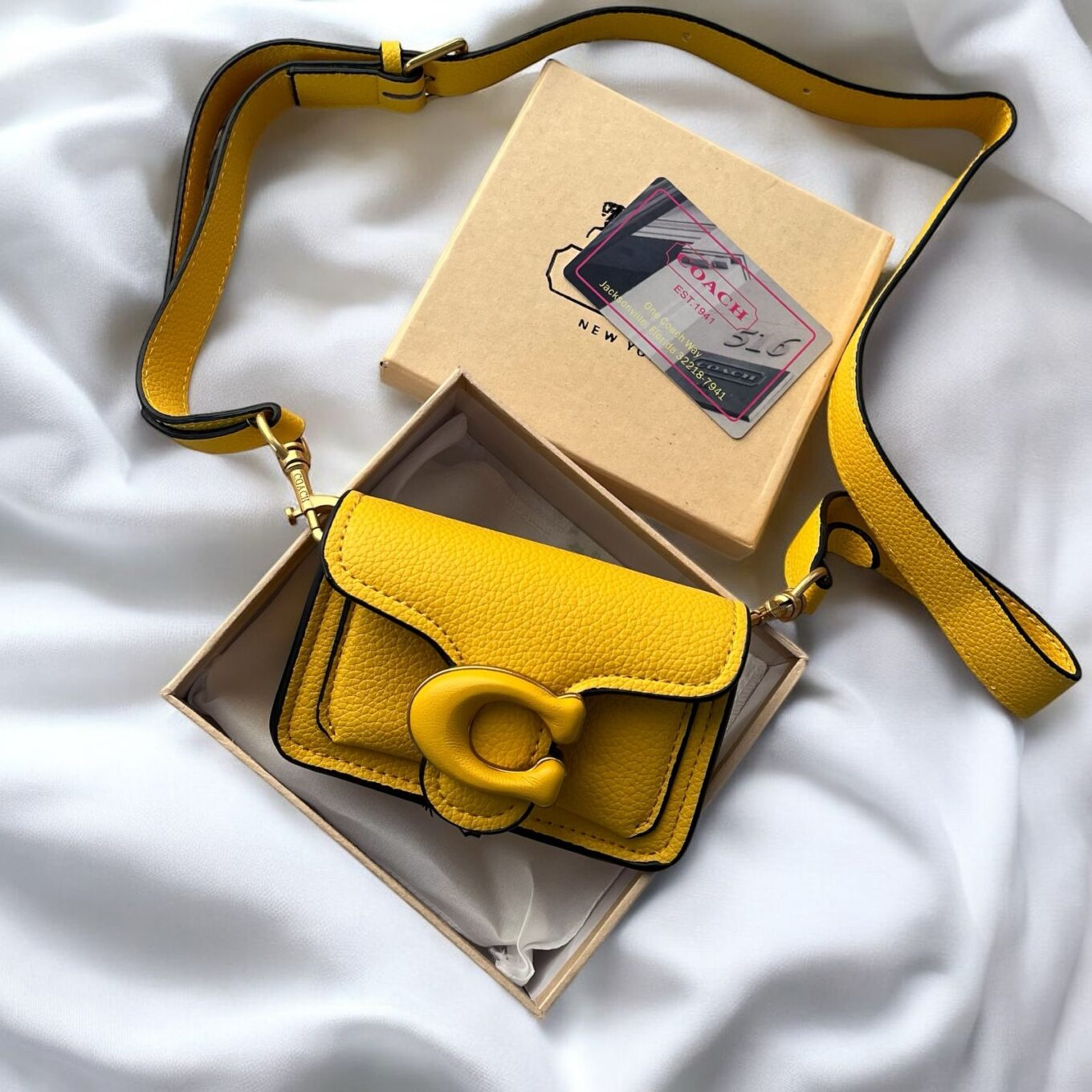 Coach Yellow Miniature Tabby Sling Bag (With Box)