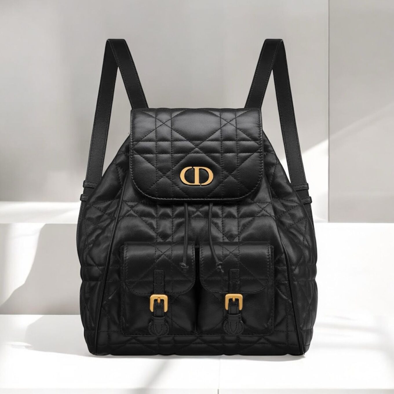 Christian Dior Caro Black Medium Backpack