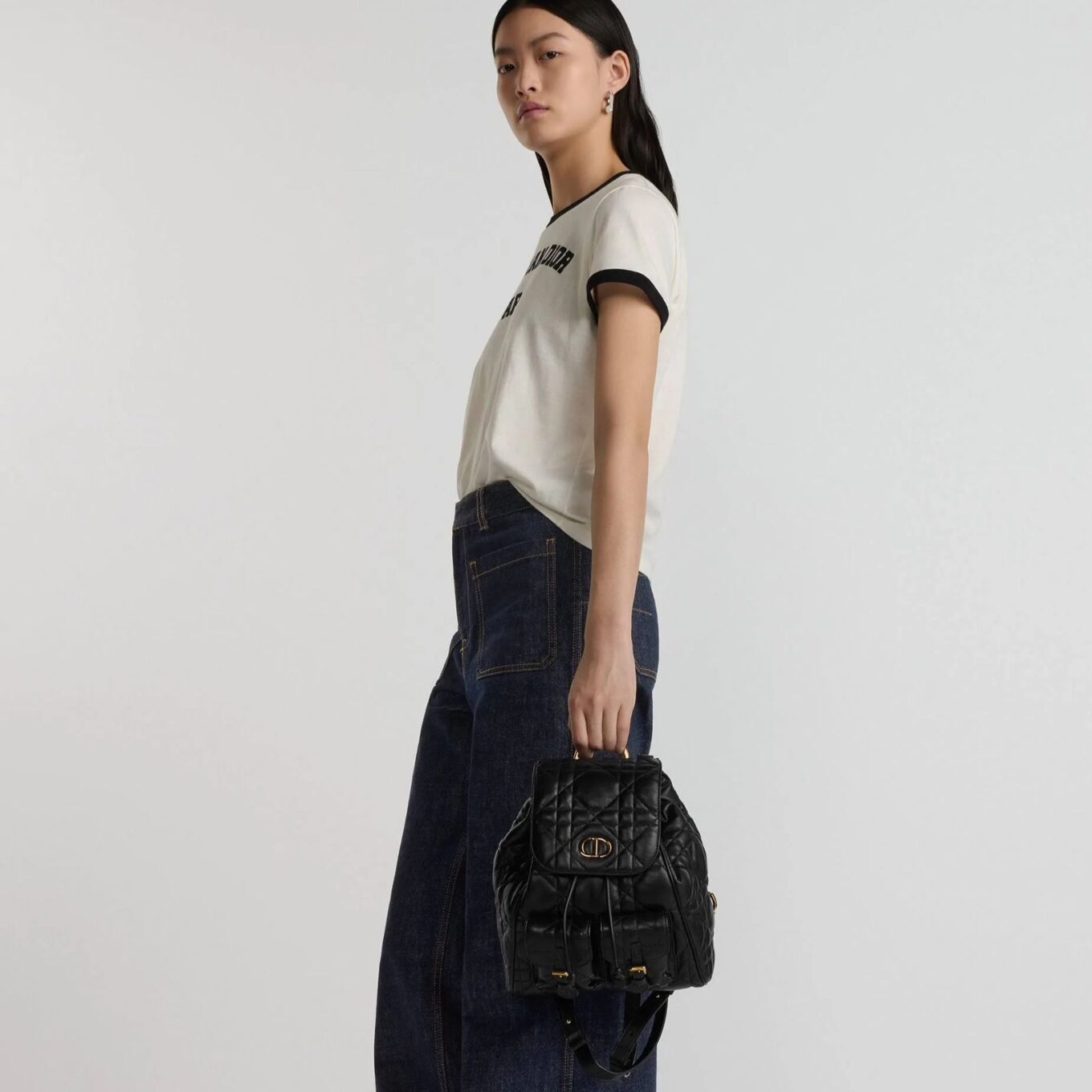 Christian Dior Caro Black Medium Backpack