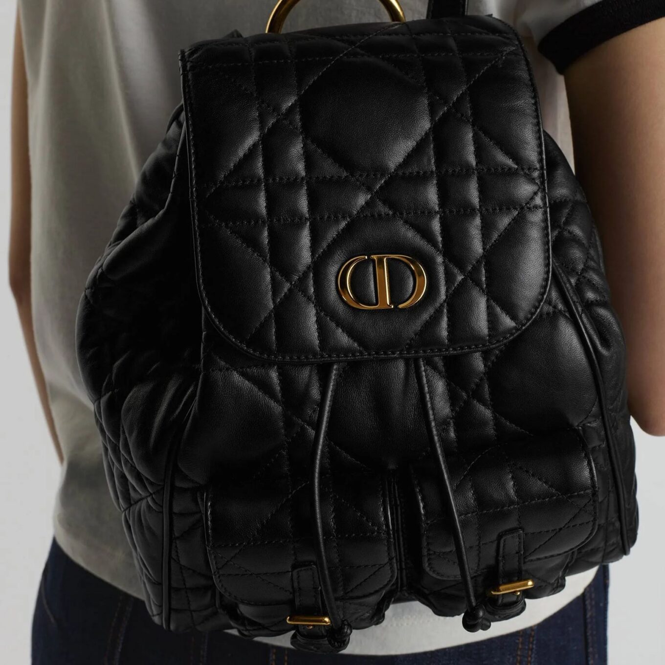 Christian Dior Caro Black Medium Backpack