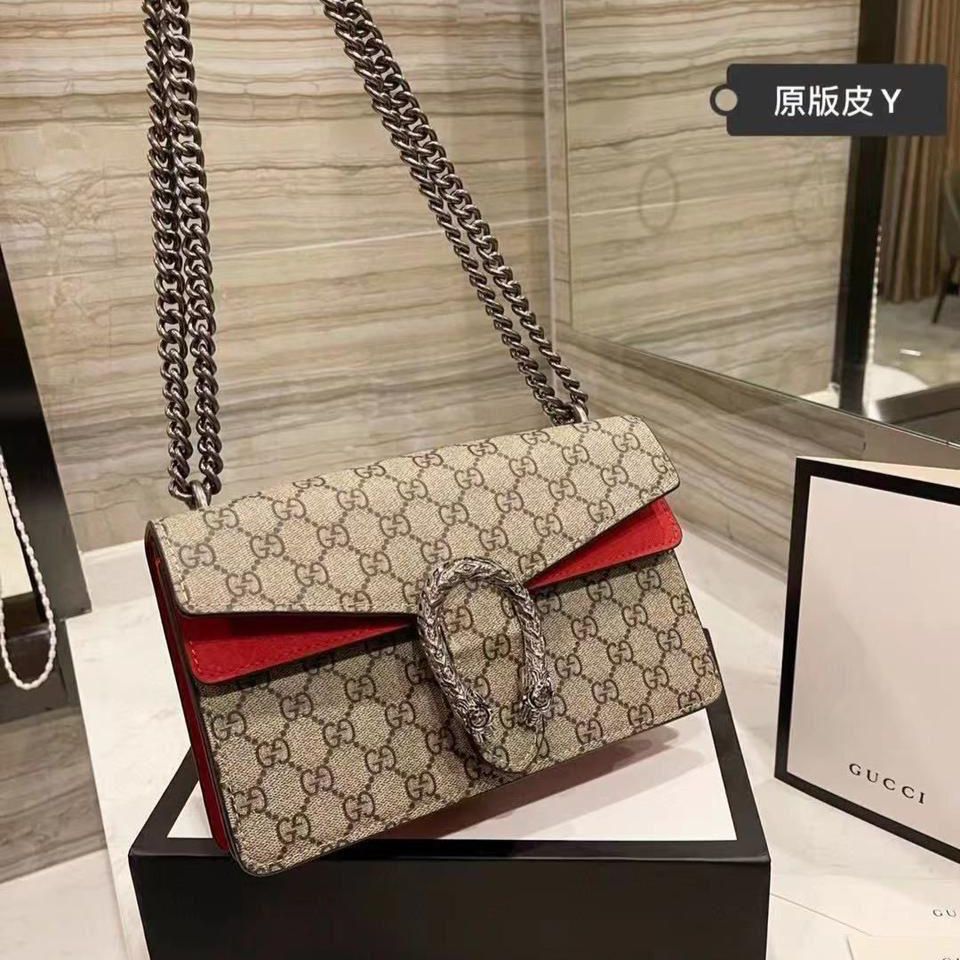 Gucci Dionysus GG Red Medium Sling Bag (With Box)