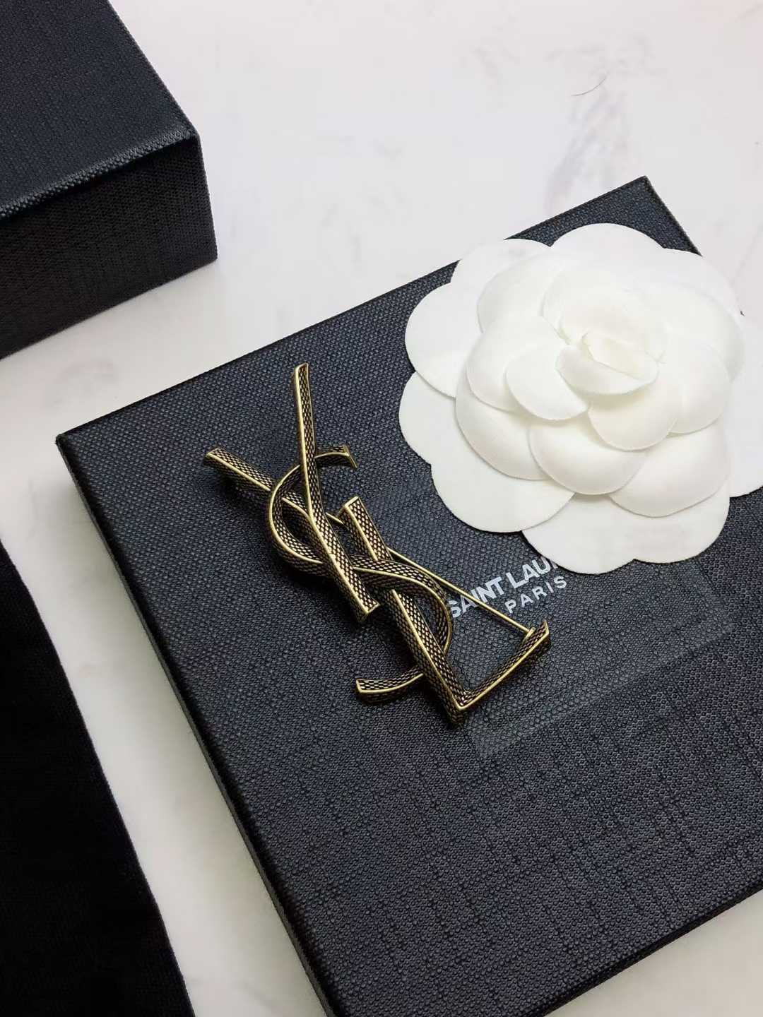 YSL Classic Logo Brooch