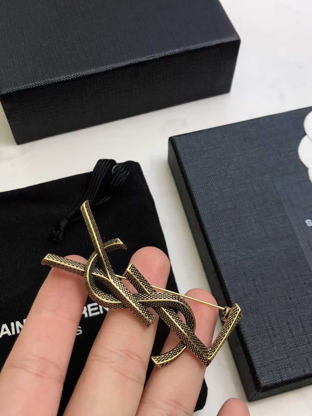 YSL Classic Logo Brooch