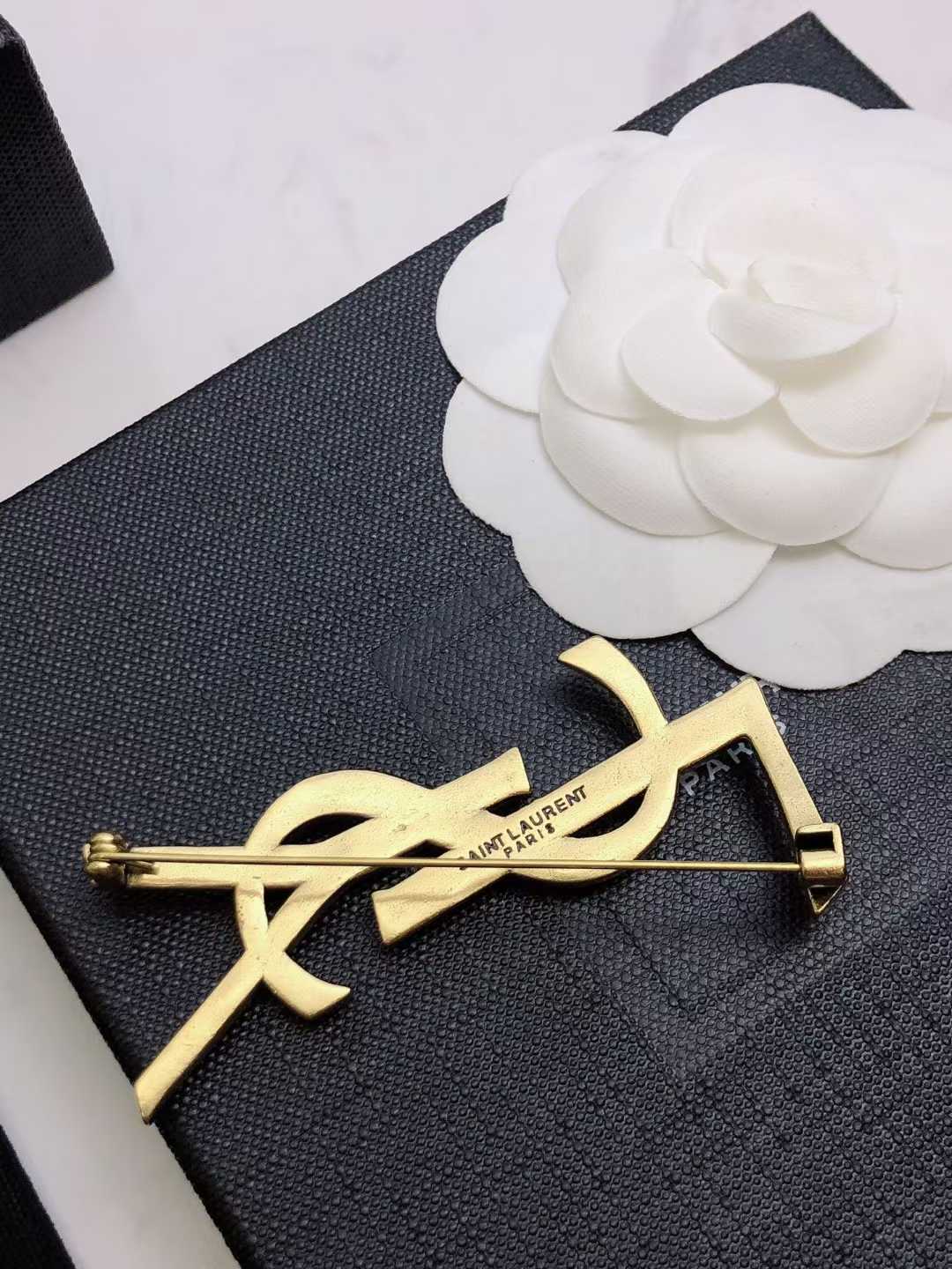 YSL Classic Logo Brooch