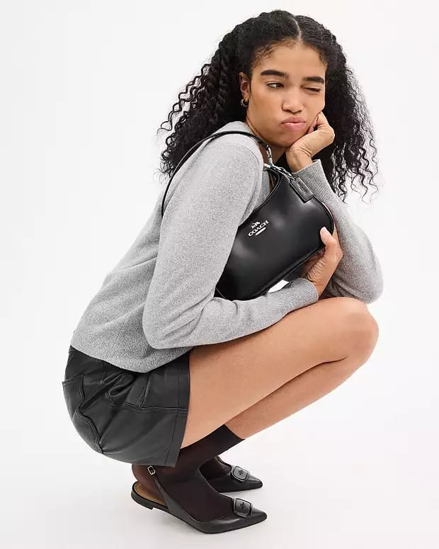 Coach Teri Leatherate Black Sling Bag (With Box)