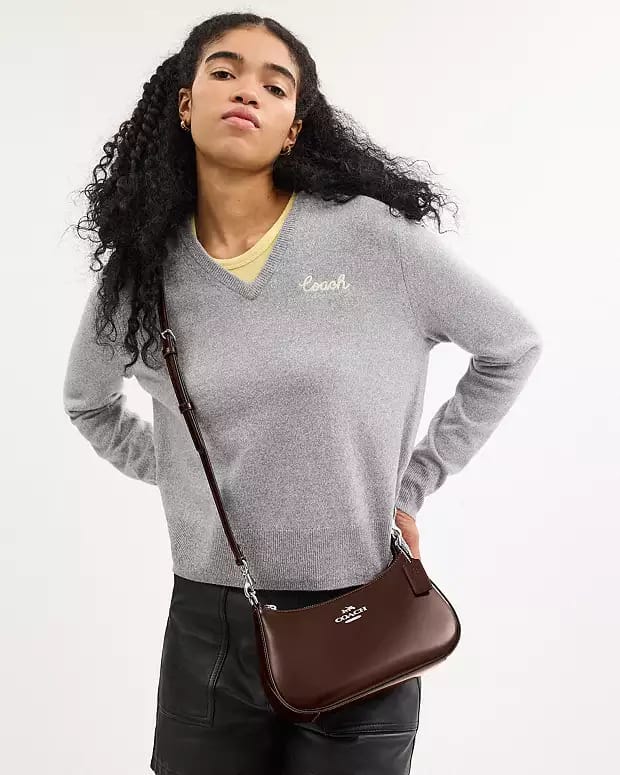 Coach Teri Leatherate Brown Sling Bag (With Box)