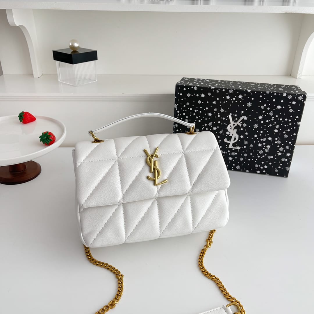 Ysl Cassandra Mattelasse White Crossbody Bag With Box