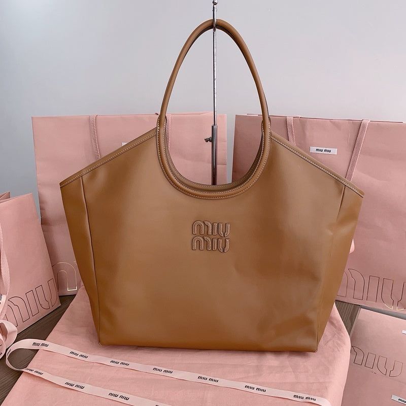 Miu Miu Nappa Large Ivy Brown Premium Quality Tote Bag (With box)