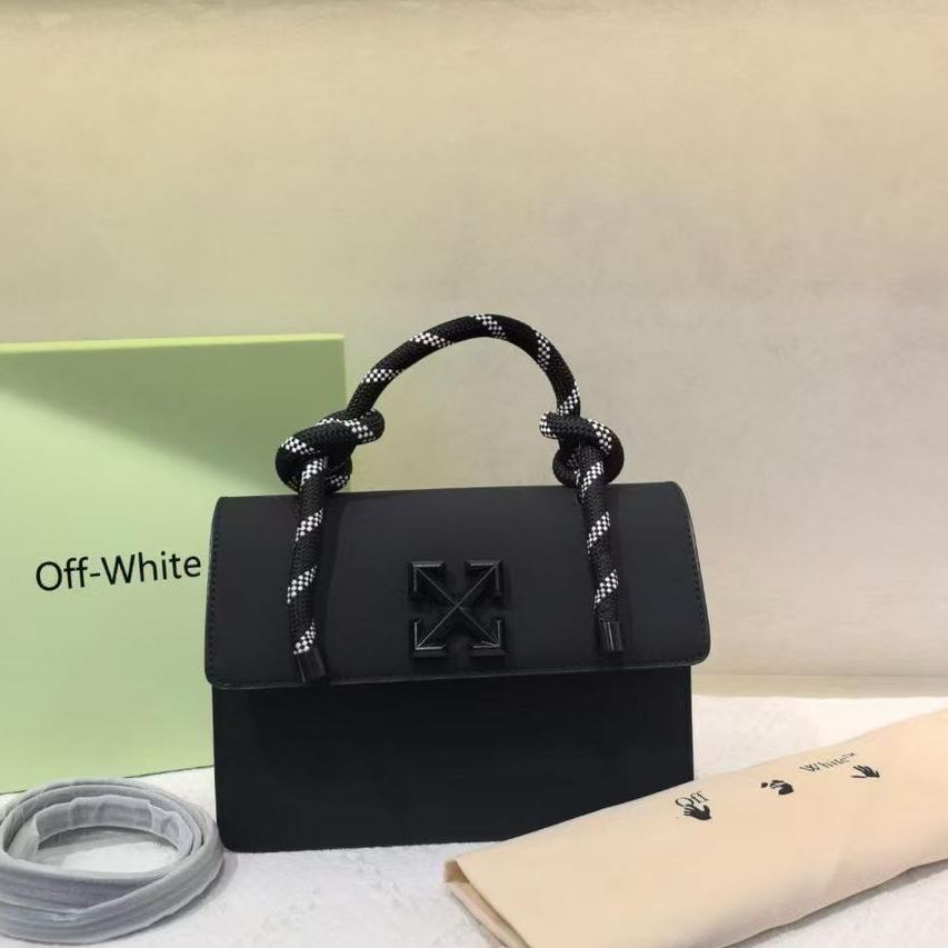 Off-White Gummy Jitney All Black Handbag (With Box)
