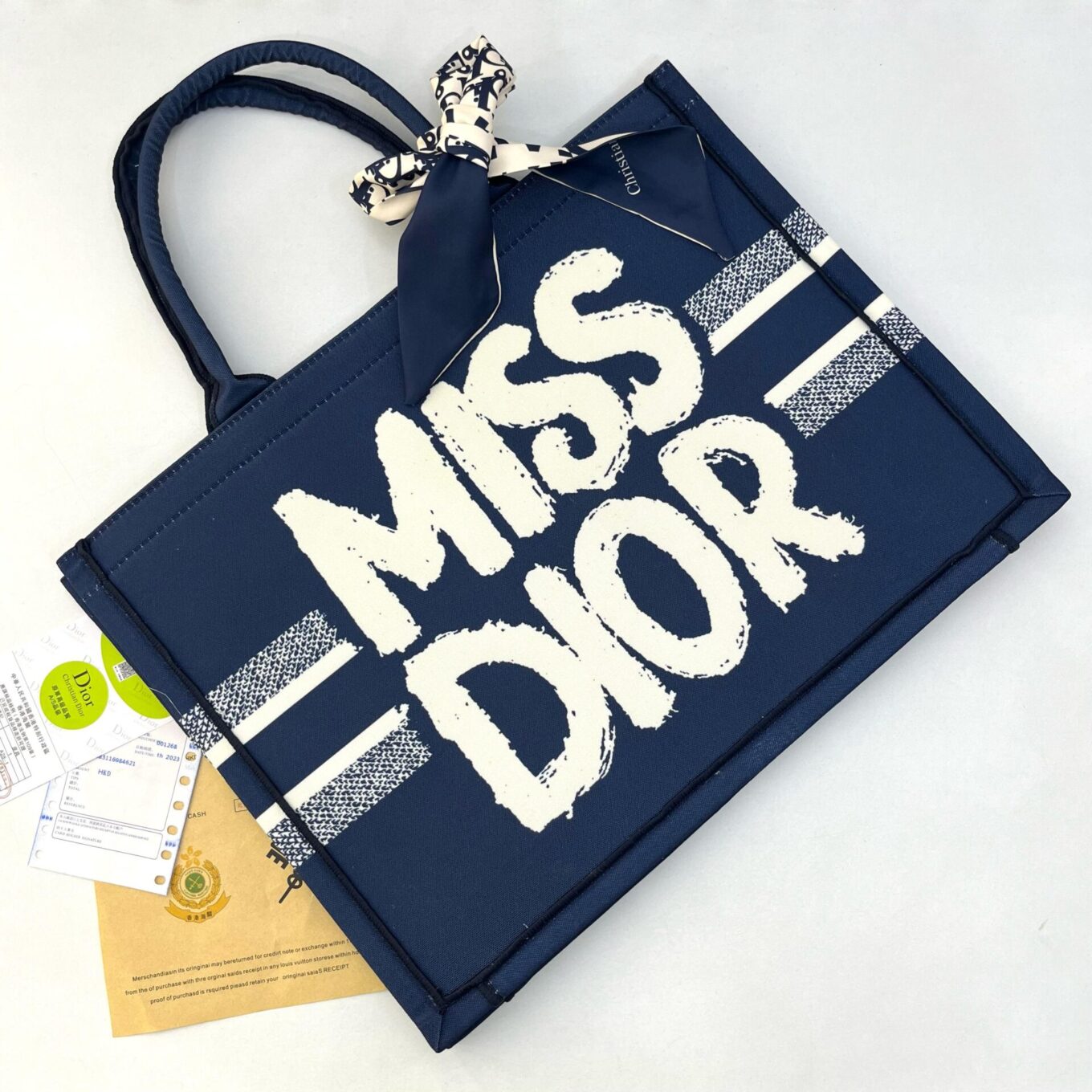 Christian Dior Miss Dior Blue Book Tote (With Box)