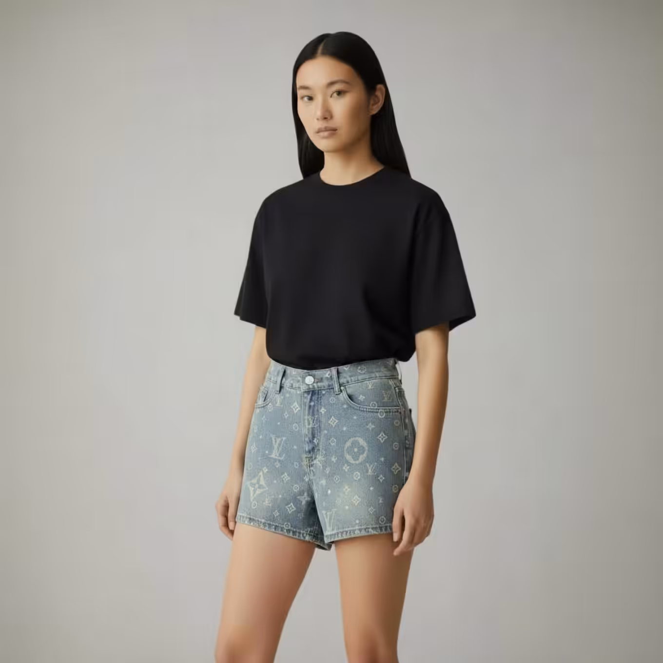 Louis Vuitton Monogram Denim Shorts For Women
