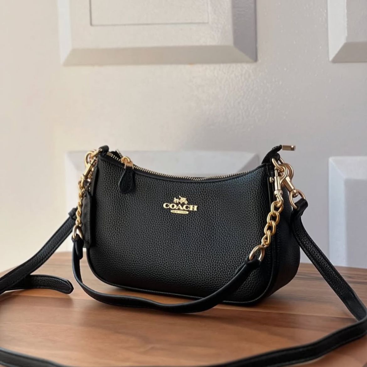 Coach Teri Black Shoulder Bag (With Box)