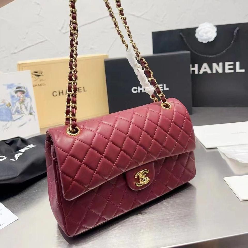Chanel Jumbo Maroon Premium Sling Bag (With Double Box)
