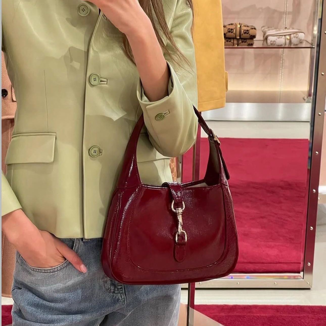 Gucci Jackie 1961 Notte Wine Premium Quality Handbag (With Box)