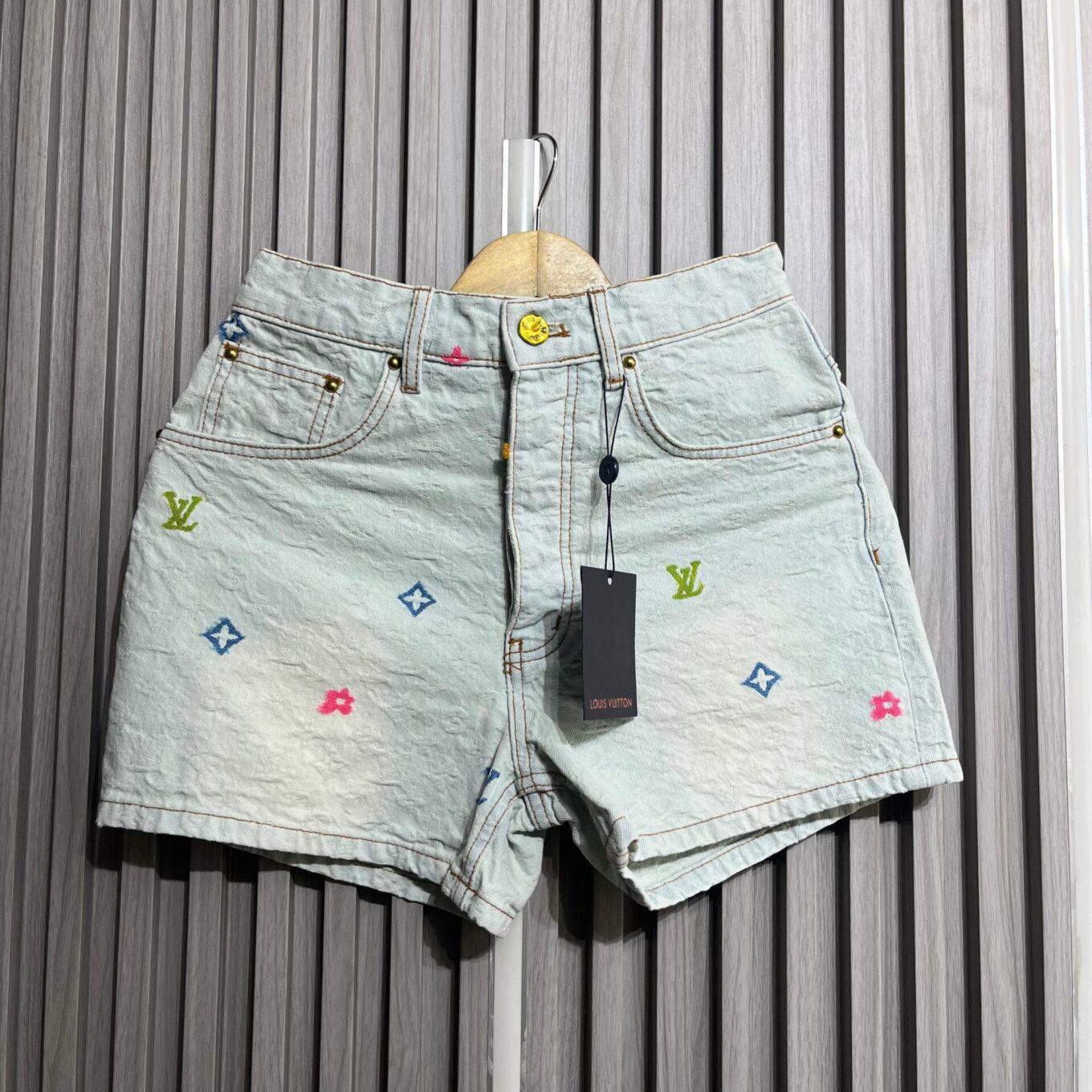 WhatsApp Image 2025-05-22 at 7.57.45 PM Louis Vuitton Summer Jaquard Denim Shorts For Women
