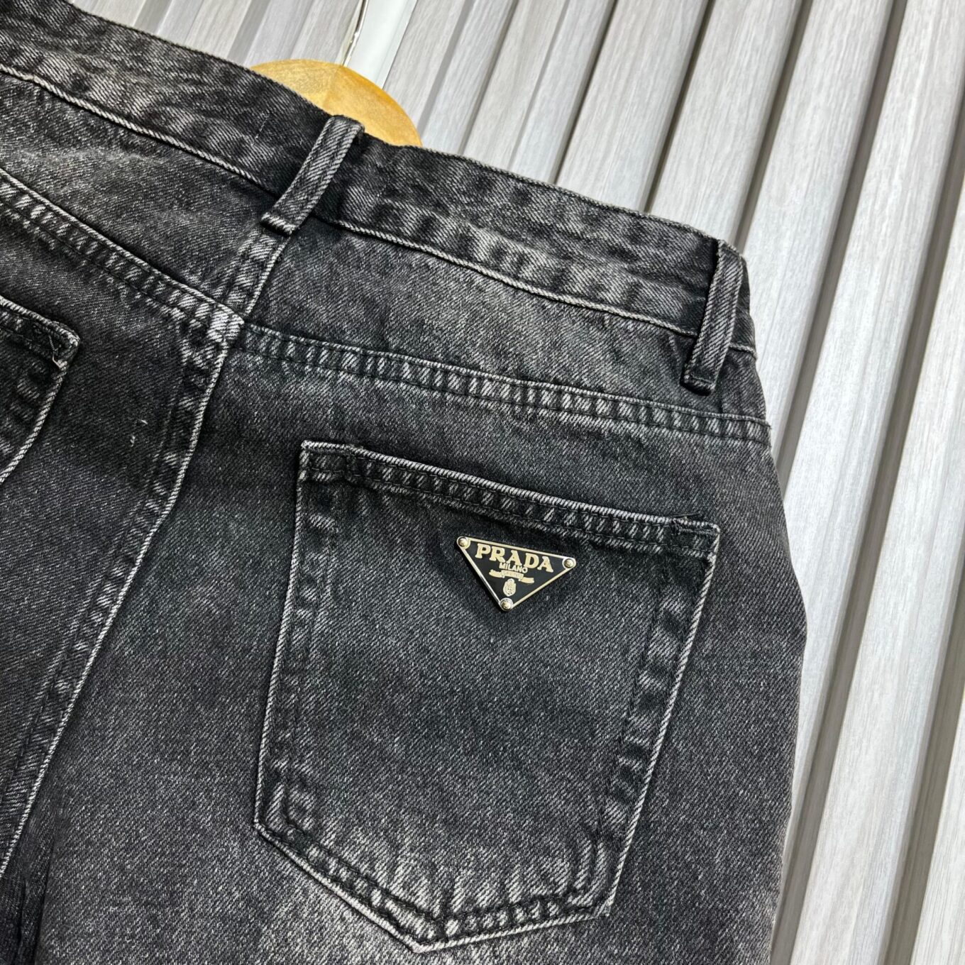 Prada Charcol Denim Shorts For Women