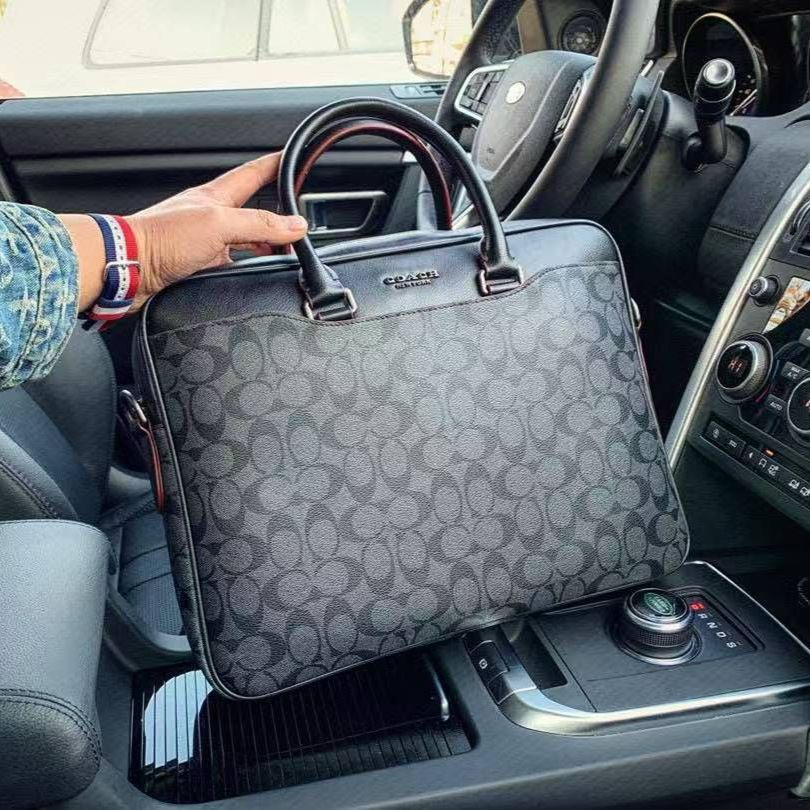 Coach Black Monogram Laptop Bag