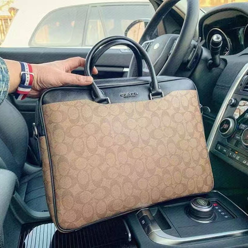 Coach Apricot Monogram Laptop Bag