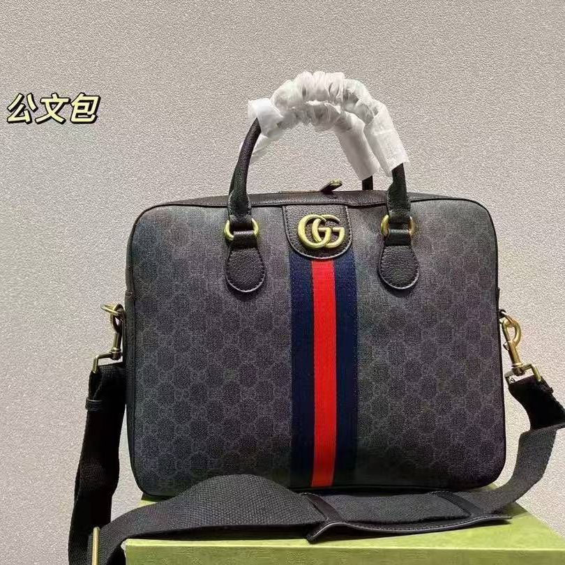 Gucci Black Monogram Laptop Bag