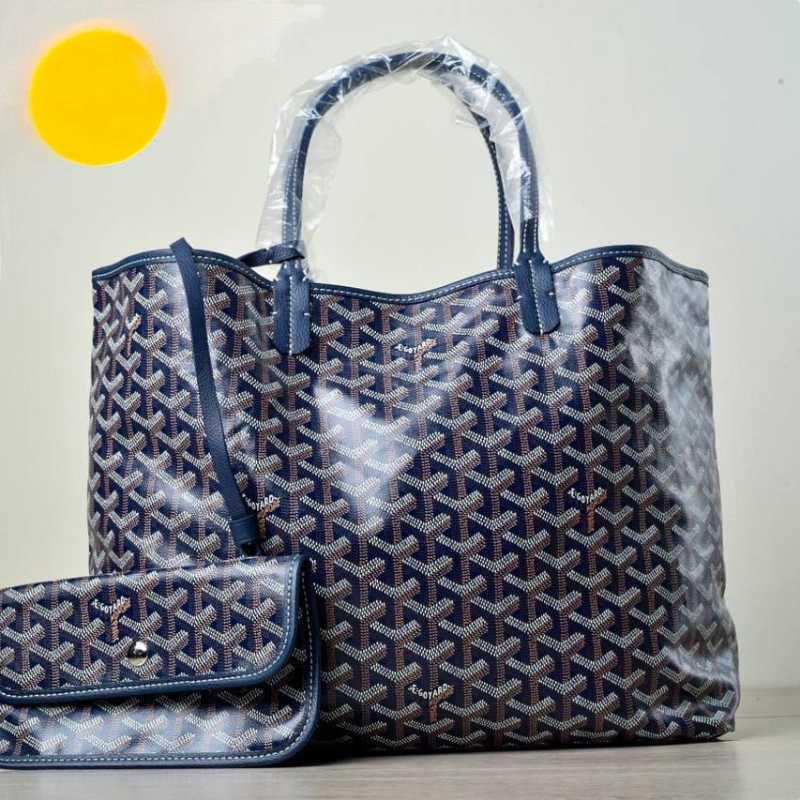 Goyard Blue Neverfull Tote