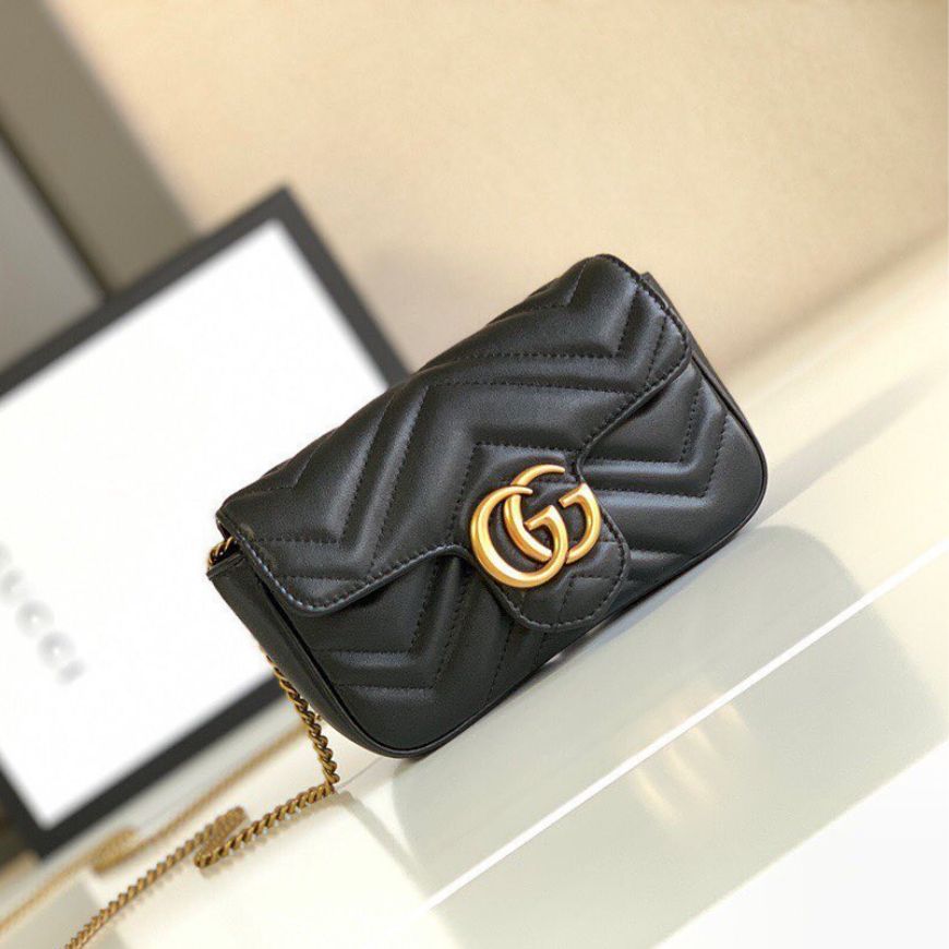 Gucci Marmont Mini Black Sling Bag (With Double Box)