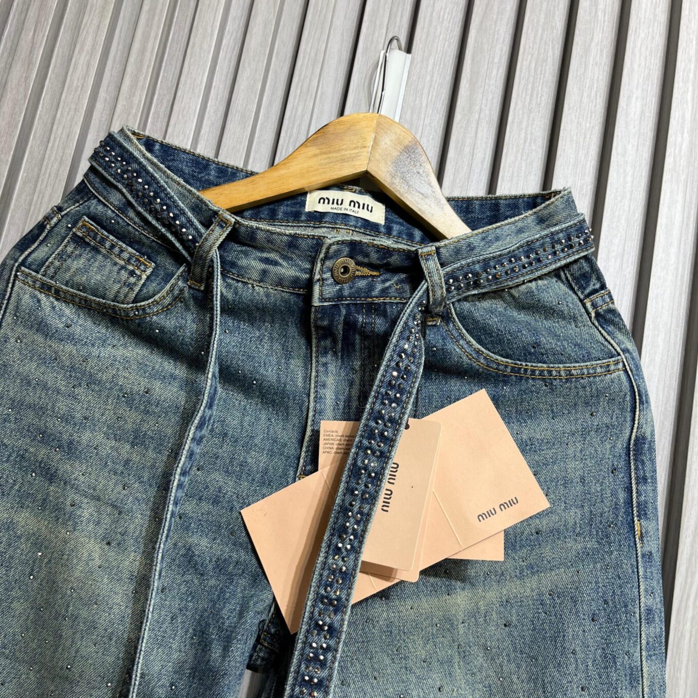 Miu Miu Studded Relaxed Fit Denim For Women