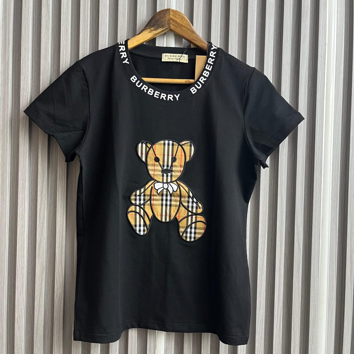 Burberry Teddy Black Tshirt For Women