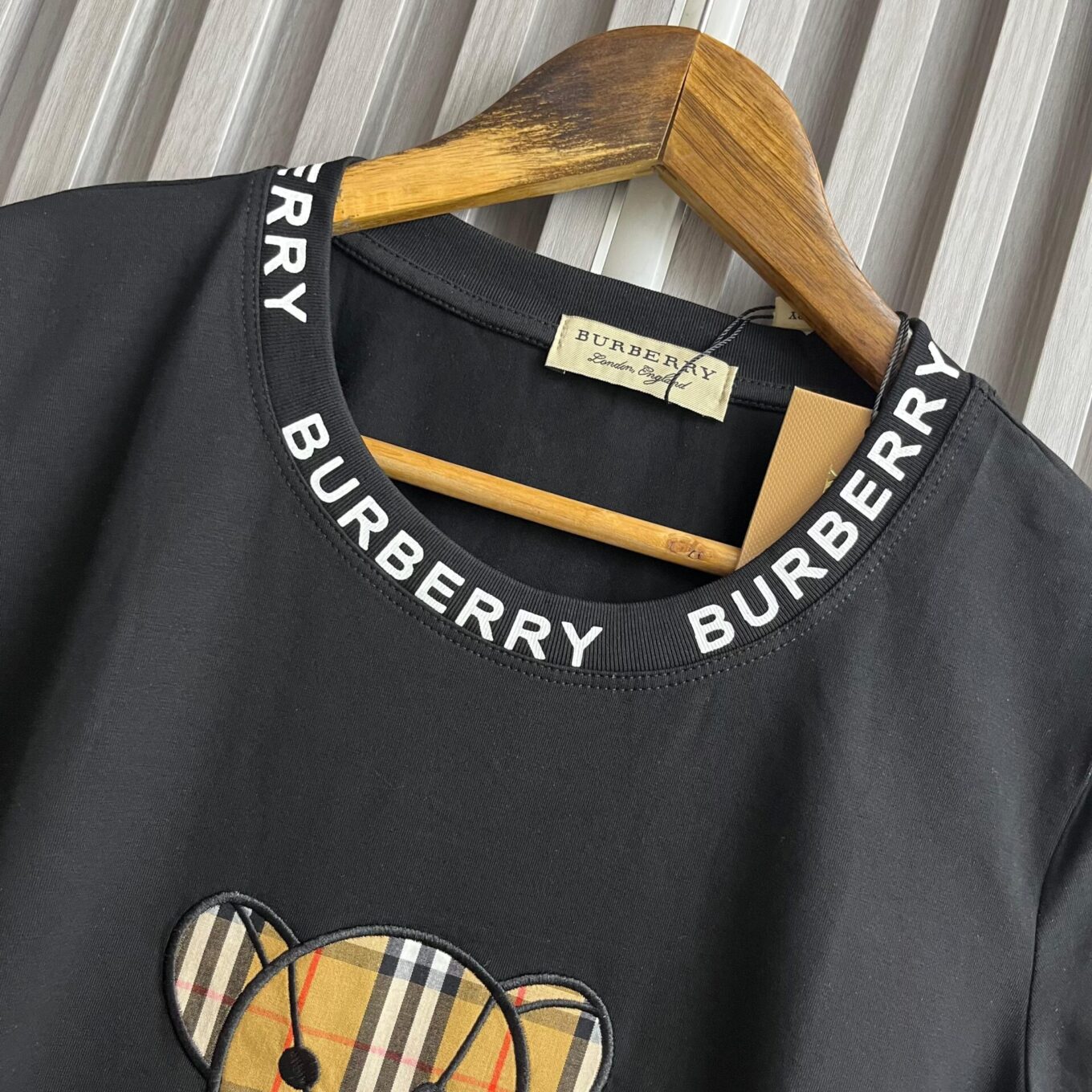 Burberry Teddy Black Tshirt For Women