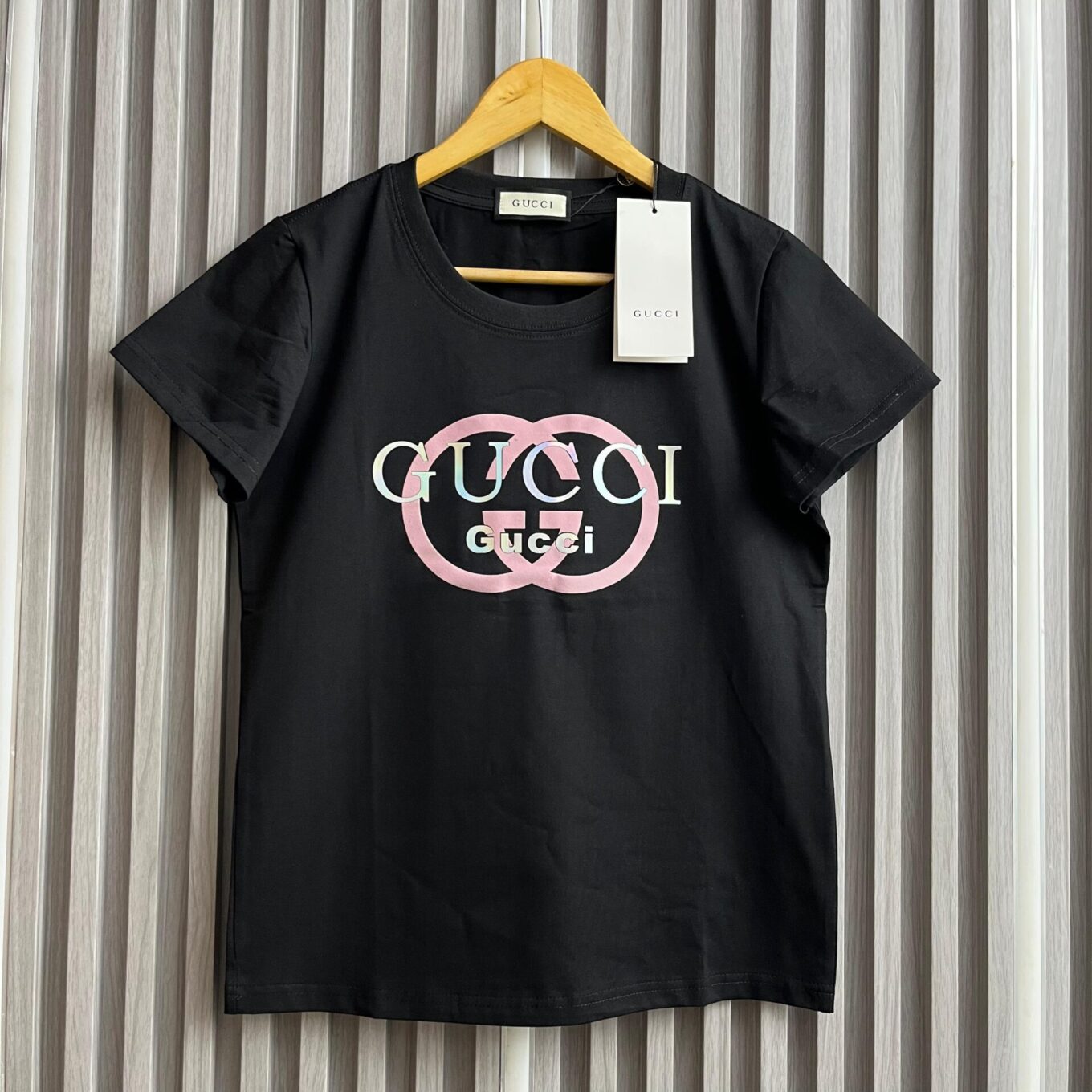Gucci Logo Black Tshirt For Women
