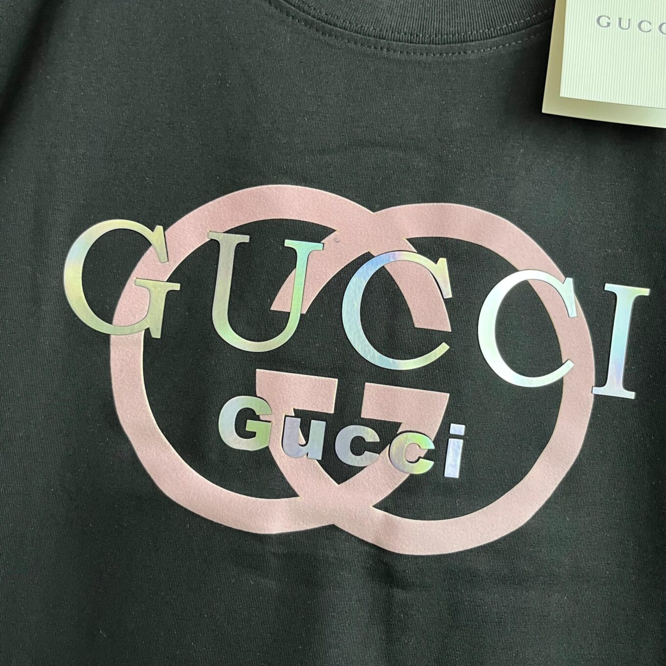 Gucci Logo Black Tshirt For Women