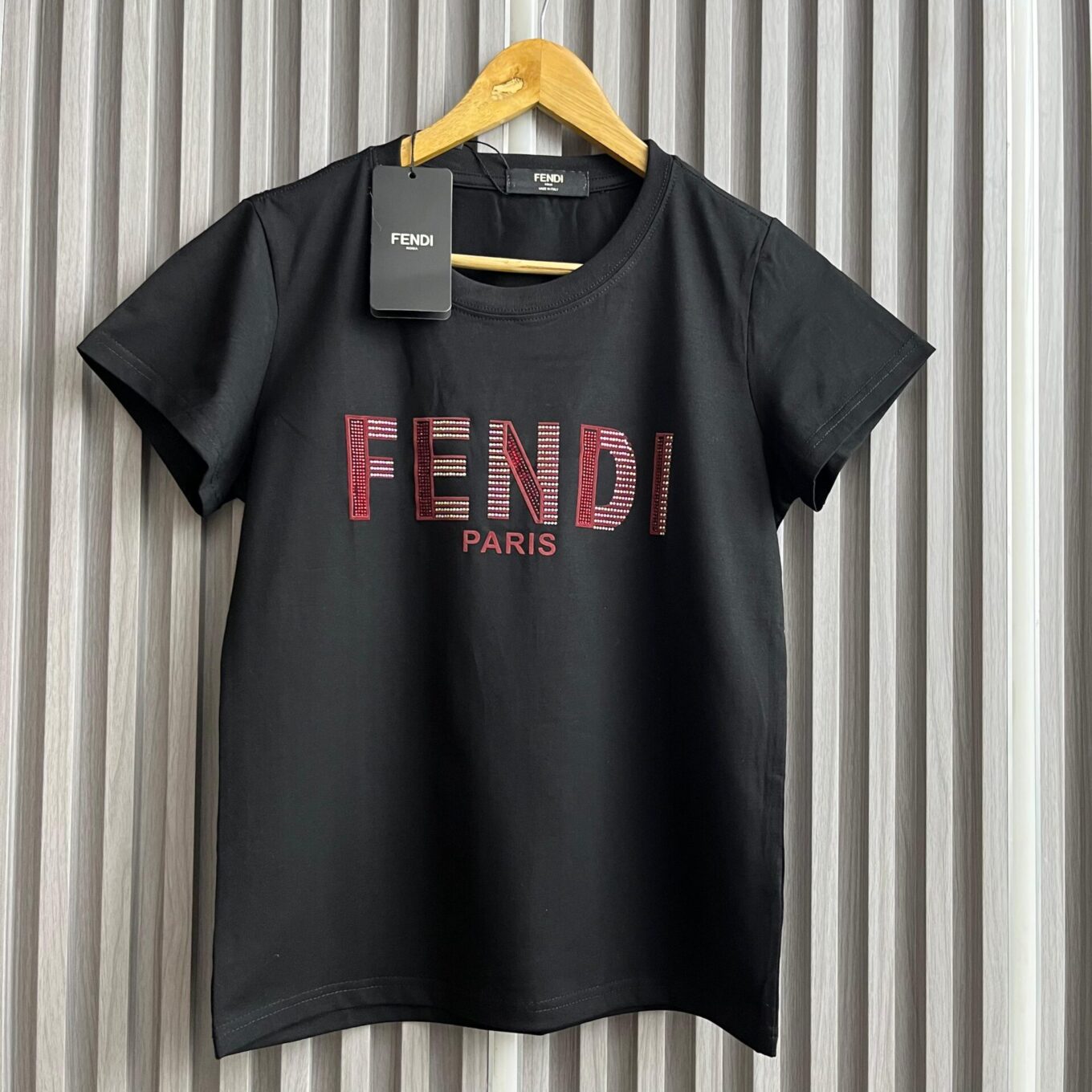Fendi Black Stone Tshirt For Women