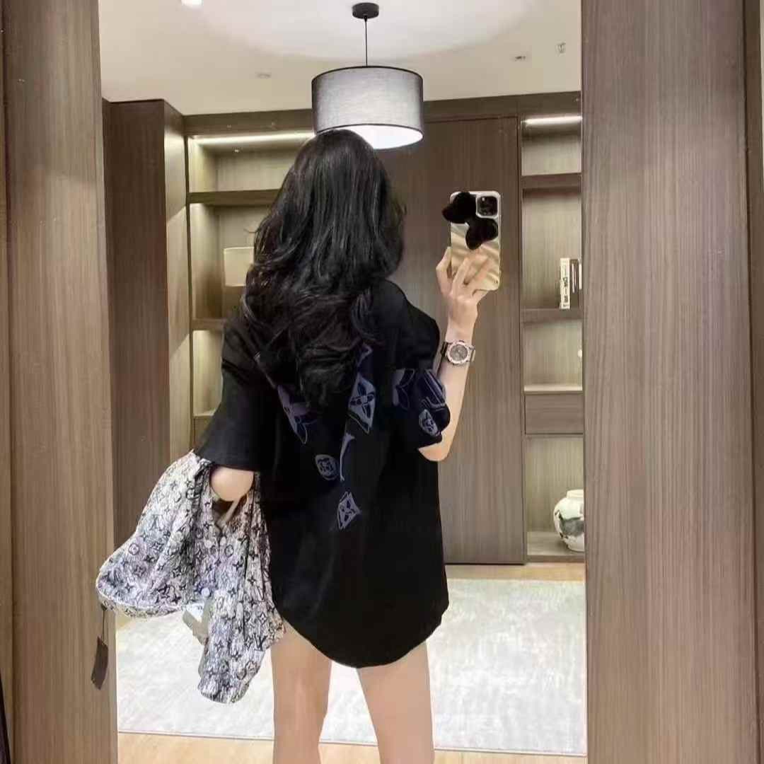 WhatsApp Image 2025-06-17 at 11.56.59 AM Louis Vuitton Black Printed Oversized T-shirt For Women