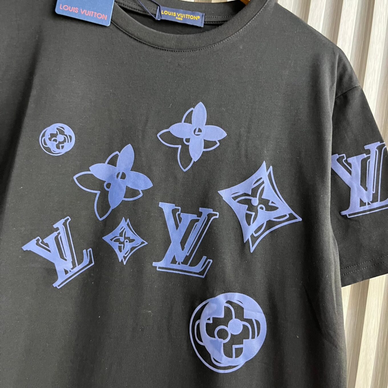 WhatsApp Image 2025-06-17 at 11.57.48 AM (1) Louis Vuitton Black Printed Oversized T-shirt For Women