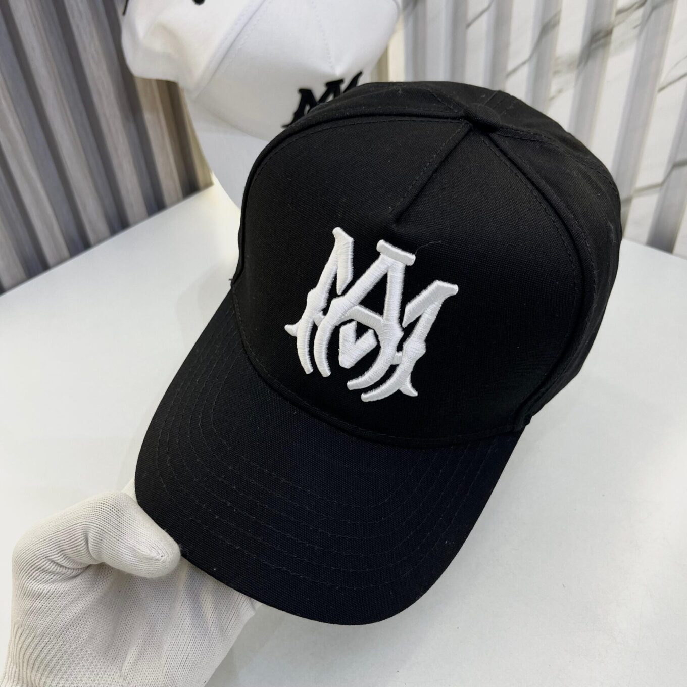 Amiri Black Logo Baseball Cap