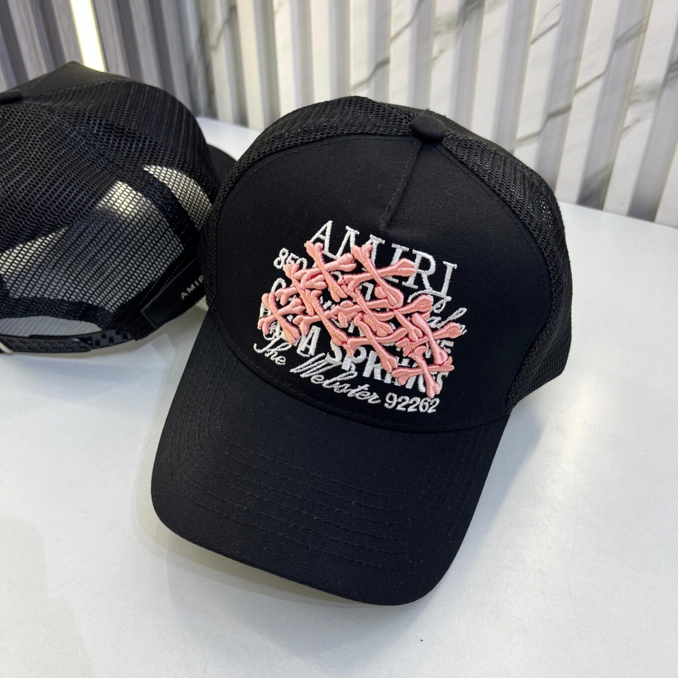 Amiri Black Pink Bone Baseball Cap