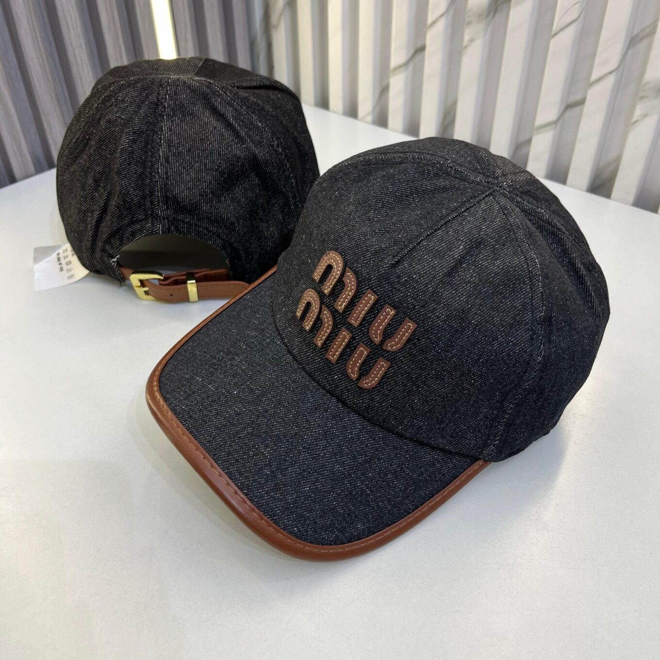 WhatsApp Image 2025-06-18 at 10.14.55 AM Miu Miu Black Denim Baseball Cap