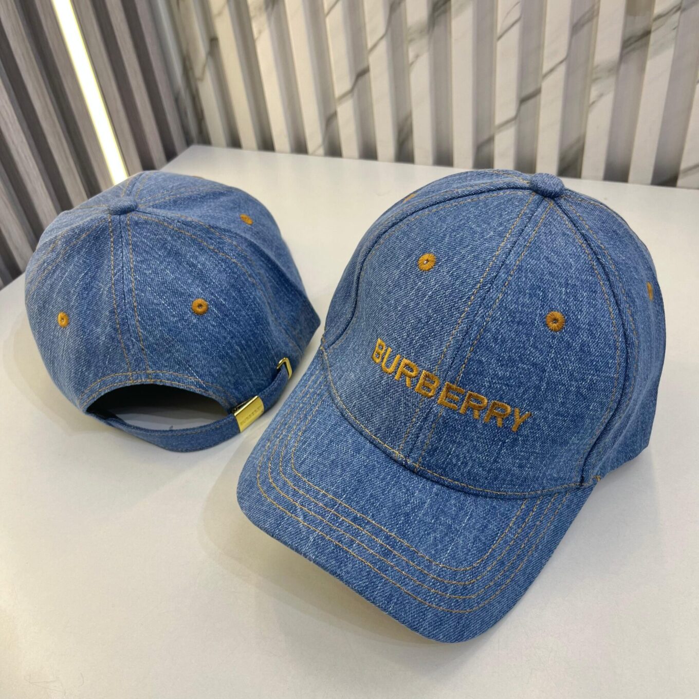 WhatsApp Image 2025-06-18 at 10.16.20 AM Burberry Blue Denim Baseball Cap