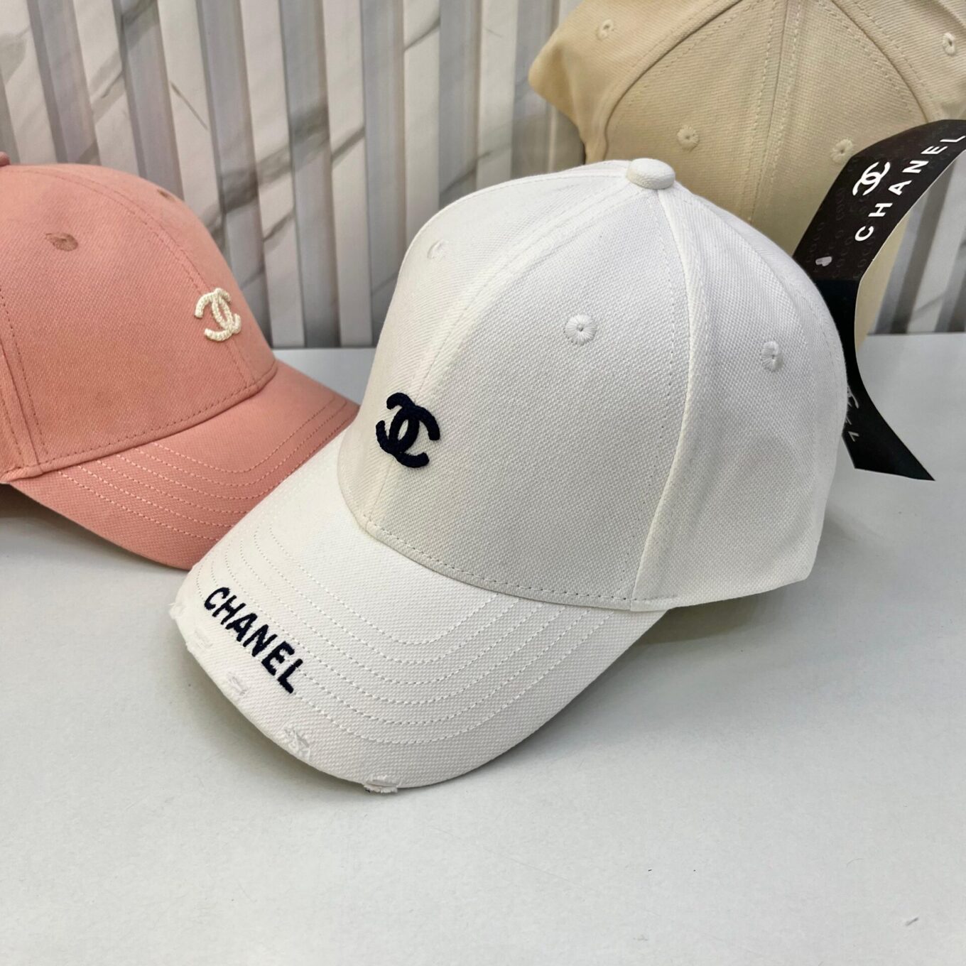 Chanel Logo White Baseball Cap