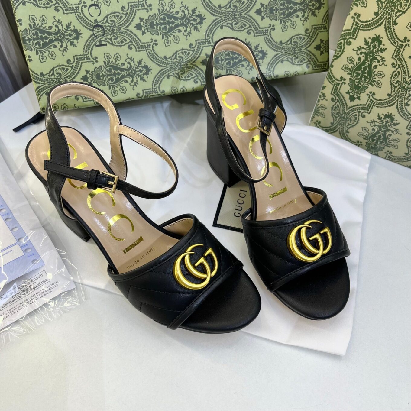Gucci Marmont Black Mid High Pump