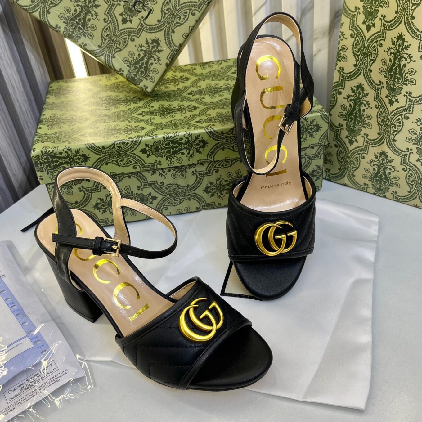 Gucci Marmont Black Mid High Pump