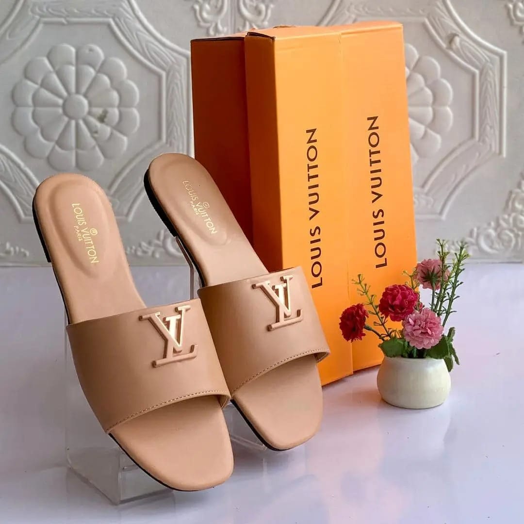 Louis Vuitton Beige Slip On Slide For Women