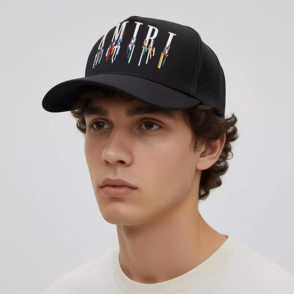 Amiri Black Baseball Cap