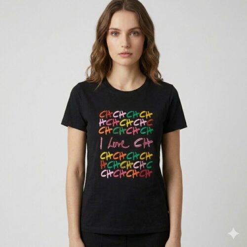 Carolina Herrera Black Love Tshirt For Women