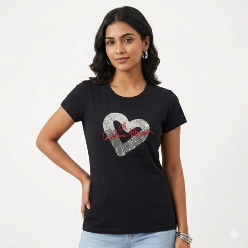 Carolina Herrera Black Love Tshirt For Women